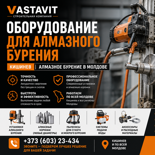 Оборудование для алмазного бурения Кишинев — Алмазное бурение в Молдове